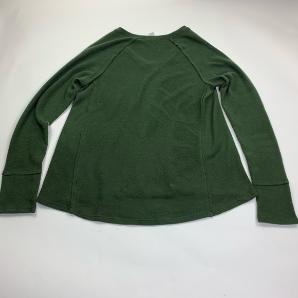 Caslon Green V Neck Sweater Ribbed Medium - Picture 9 of 9